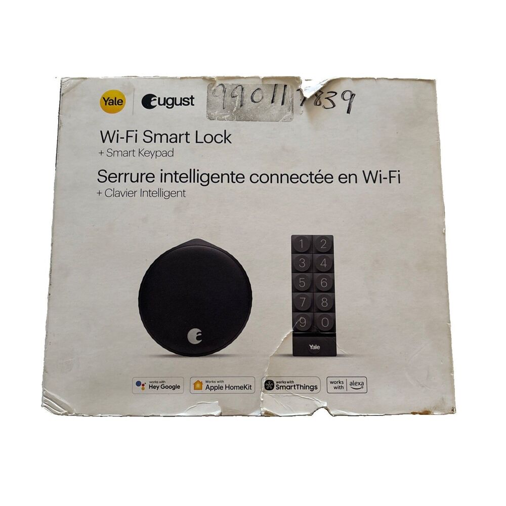 August Home Wi-Fi Smart Lock + Smart Keypad, Matte Black NEW